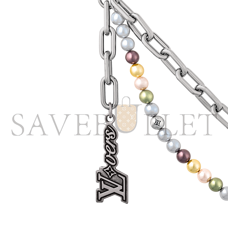 l**is V*t*n pearls chain belt and bag charm m02293